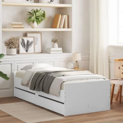 Afbeelding van vidaXL Bedframe met lades wit 90x190 cm