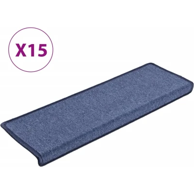 Afbeelding van vidaXL Trapmat Blauw 65 x 25 cm
