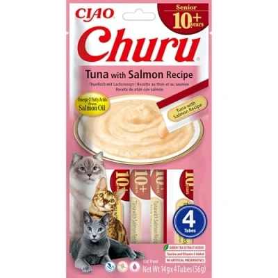 Afbeelding van Snack for Cats Inaba Churu Senior Tuna with Salmon Recipe Vis