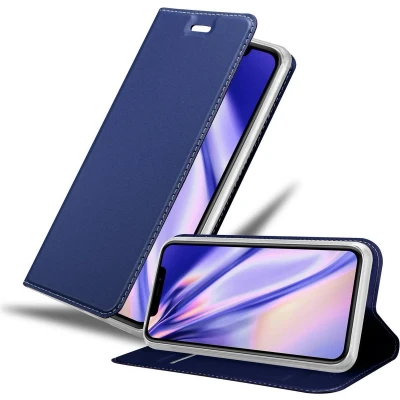 Afbeelding van Cadorabo Hoesje geschikt voor Apple iPhone 11 PRO MAX in CLASSY DONKER BLAUW Beschermhoes met magnetische sluiting, standfunctie en kaartvakje Book Case Cover Etui