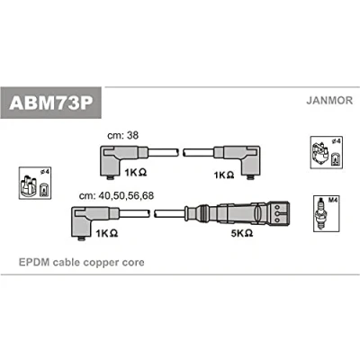 Afbeelding van JANMOR ABM73P Bougiekabelset