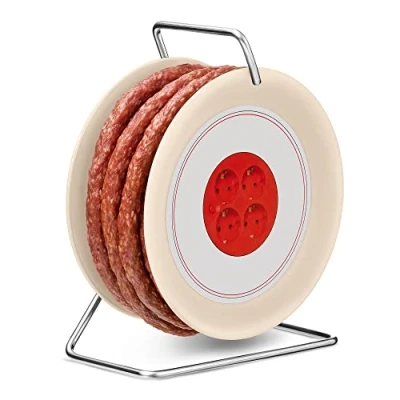 Image de WURSTBARON® Enrouleur de câble à saucisse type Cracovie 3,5 m Qualité supérieure et arôme fumé Cadeau amusant pour elle lui 240 g