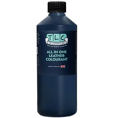 Afbeelding van The Leather Clinic All in one leerverf, zelfklevende lederreparatieverf, kleurt meubels, banken, autostoelen (donkerblauw, 250 ml)