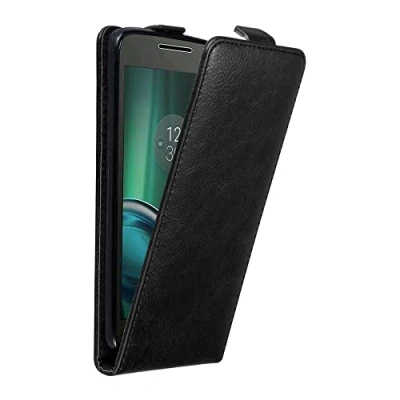 Afbeelding van Cadorabo Hoesje geschikt voor Motorola MOTO G4 / PLUS in ZWARTE NACHT Beschermhoes flip design Case Cover met magnetische sluiting