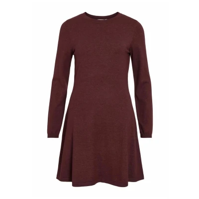 Afbeelding van VILA Vicomfy A lijn ronde hals gebreide jurk Noos damesjurk met (1 stuk), Aubergine, XL