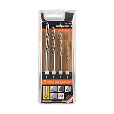 Afbeelding van Alpen 603002100 Hout spiraalboorset 4 delig 3 mm, 5 6 mm 1/4 (6.3 mm) 1 set(s)