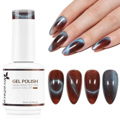 Afbeelding van Nicedeco 15 ml Cat Eye Gel nail Polish, UV/LED, soak off, magnetische gel, art, manicure, pedicure, voor professioneel, salon en thuis, gebruik N305