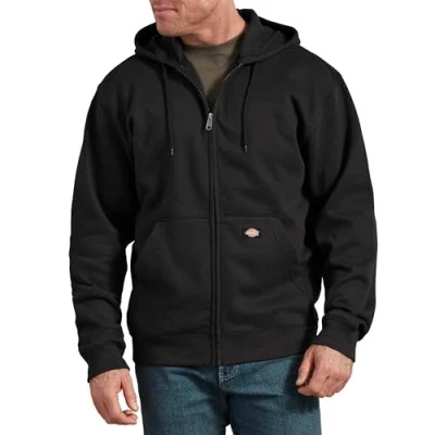 Afbeelding van Dickies Full Zip Fleece Hoodie Polyester Jas Heren, zwart.