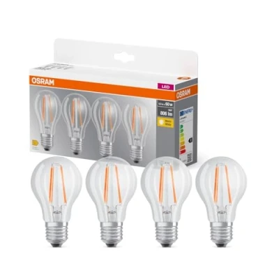 Afbeelding van OSRAM LED filament lamp E27 6,5W 827 4 pack
