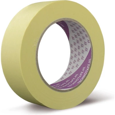 Afbeelding van TechnoTape Maskingtape SP Licht geel 50 mm (x meter) Techno Tape