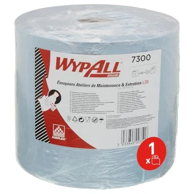 Afbeelding van Poetsrol WypAll L20 2 laags 23,5x190m 500vel blauw 7300