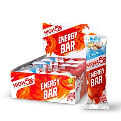 Afbeelding van HIGH5 Energy Bar Real Fruits Zachte reep zonder kunstmatige zoetstoffen, kokosnoot, 12 x 55 g