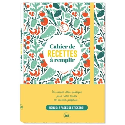 Image de Cahier de recettes, 170 pages à remplir avec ses meilleures recettes + 30 d&#039;astuces culinaires
