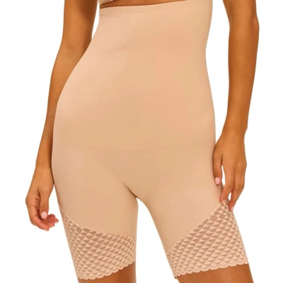 Afbeelding van Simone Pérèle dames High waisted corrigerende short met kant in de kleur Beige, maat: 42