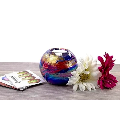 Afbeelding van Mini Urn Waxinelichthouder &#039;&#039;Blue &amp; Multicolor&#039;&#039;