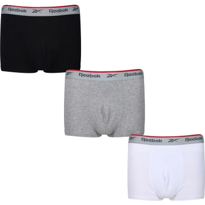 Afbeelding van Reebok Heren Boxershorts 3 Pack Maat L Ovett Zwart/Grijs/Wit