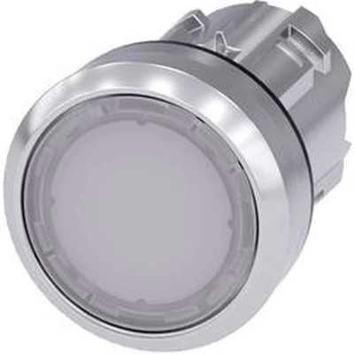 Afbeelding van Siemens 3SU10510AB600AA0 3SU1051 0AB60 0AA0 Verlichte druktoets Bedieningsknop vlak, Metalen frontring, Hoogglans Wit 1 stuk(s)