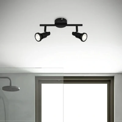Afbeelding van BRILONER LED Badkamer Spot zwenkbaar 2xGU10 per stuk 4 W zwart IP44
