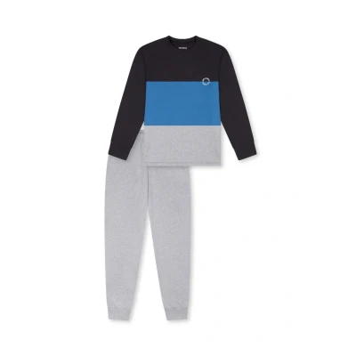 Afbeelding van Schiesser SET Pyjama Grau blau, Heren, Maat: 176, blau