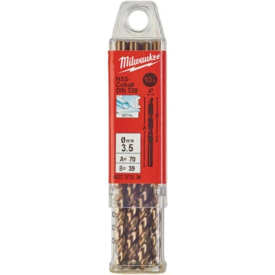 Afbeelding van MILWAUKEE 4932373338 HSS G Cobalt metaalboor 3,5x70mm (10 st.)