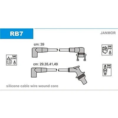 Afbeelding van JANMOR RB7 Bougiekabelset RENAULT: CLIO 1, 19 II Convertible, Hatchback