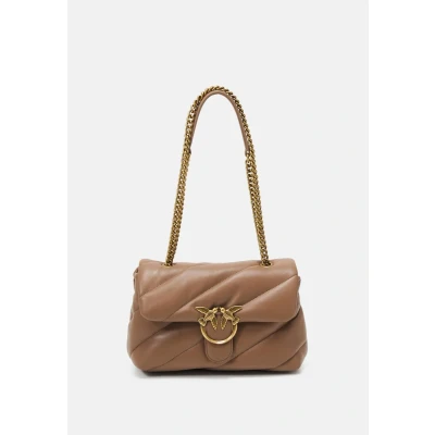 Afbeelding van Pinko LOVE Classic Schoudertas, Dames, Maat: One Size, Beige