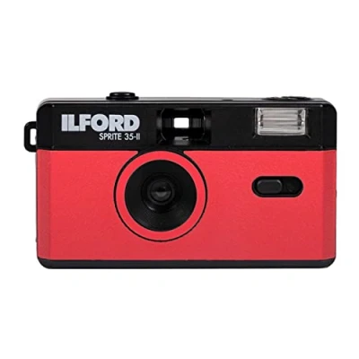 Afbeelding van Ilford Sprite 35 II analoge camera black&amp;red