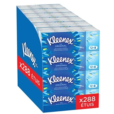 Afbeelding van KLEENEX Originele zakdoeken (24 verpakkingen van 12 hoesjes) zacht en duurzaam voor dagelijks gebruik