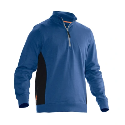 Afbeelding van Jobman 5401 Halfzip Sweatshirt 65540120 hemelsblauw/zwart