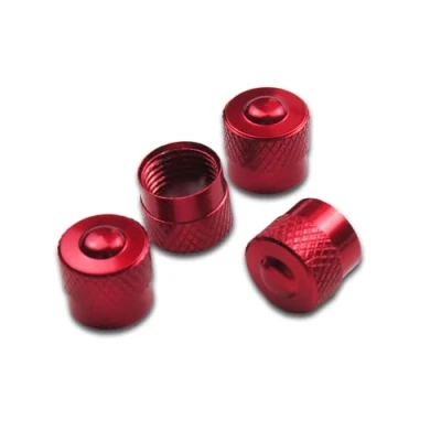 Afbeelding van Pitlane Performance® 4 stuks aluminium ventieldoppen Voor autobanden auto, SUV, motorfiets, fiets (rood, racing)