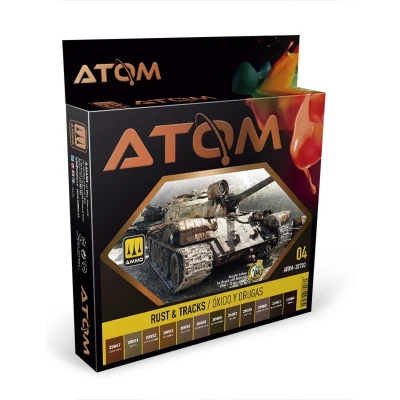 Afbeelding van AMMO MIG 20703 ATOM Rust and Tracks Colors Acryl set 12x20ml Verf