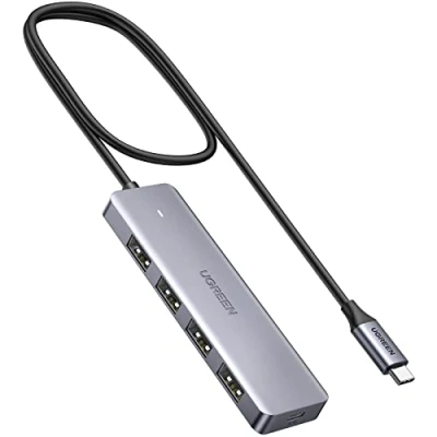 Afbeelding van UGREEN Hub USB C naar 4 Poorten 3.0, 5 Gbps, adapter met meerdere poorten, compatibel iPhone 15 Plus Pro Max MacBook Air 2023 iMac iPad Steam Deck Surface Galaxy S24 (60 cm)