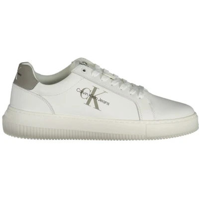 Afbeelding van Calvin Klein Jeans Chunky Cupsole Sneakers laag, Heren, Maat: 44, Bright white/rock ridge Leer