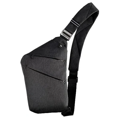 Afbeelding van BROADREAM schoudertas, anti diefstal sling bag, schoudertas heren klein, borst tas, cross body tas voor heren, zwart, Small