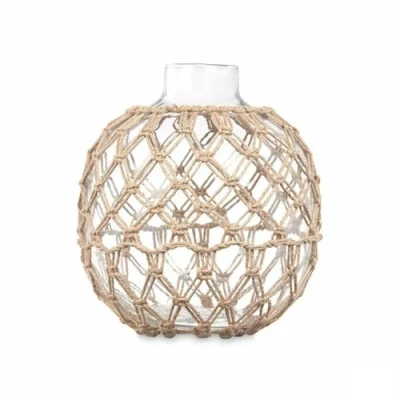 Afbeelding van Decoratief sierding Transparant Natuurlijk Glas Touw 21 x 23 cm (4 Stuks)