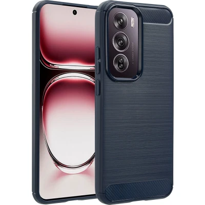 Afbeelding van imoshion Hoesje Geschikt voor Oppo Reno 12 Siliconen Brushed Backcover Donkerblauw