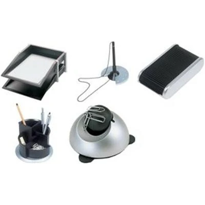 Image de helit multipot Silver, 4 cases, rotatif, noir/argent