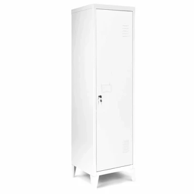 Afbeelding van Armoire vestiaire ESTER porte métal blanc design industriel