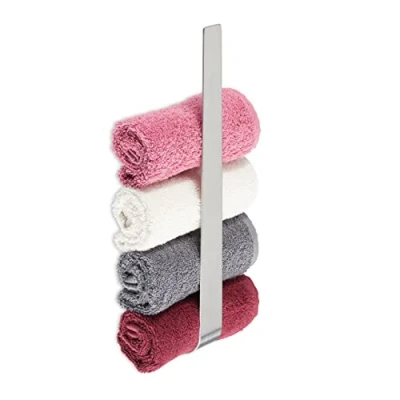 Afbeelding van Relaxdays handdoekhouder zilver handdoekenrek rvs handdoekrek zonder boren