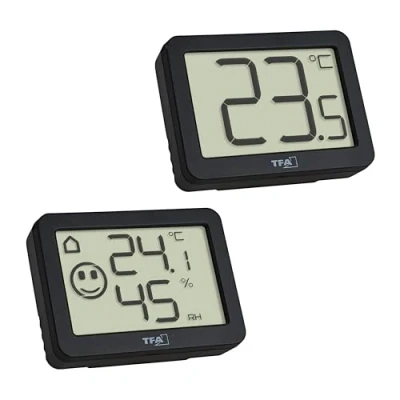 Afbeelding van TFA Dostmann Thermo en hygrometer Zwart