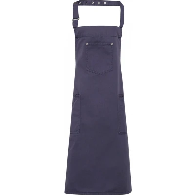 Afbeelding van Premier Chino Cotton bib apron PR132 Steel