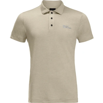 Afbeelding van Jack Wolfskin Travel Poloshirt, Heren, Maat: XL, Stone heather