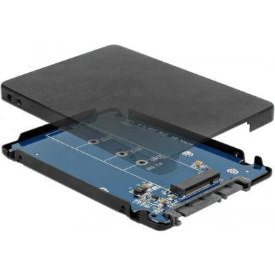 Afbeelding van DeLOCK 2,5&#039;&#039; behuizing voor M.2 SSD (max. 80mm) SATA600 / zwart
