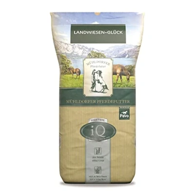 Afbeelding van Mühldorfer iQ High Fibre Geluksweide 12,5 kg Graanvrije muesli Natuurlijke structurele voeding van weidegrassen Waardevolle vitale materialen