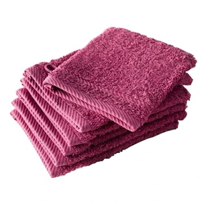 Afbeelding van De Witte Lietaer Washandjes Helene Carmine 15 x 21 cm 6 stuks Katoen