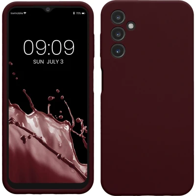 Afbeelding van kwmobile telefoonhoesje geschikt voor Samsung Galaxy A14 5G TPU backcover met siliconen coating Smartphone case in bordeaux violet