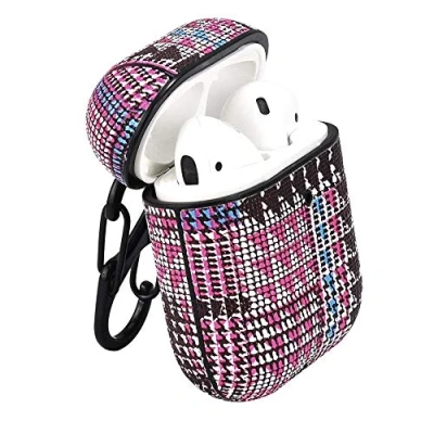 Afbeelding van TERRATEC AirBox beschermhoesje voor AirPods Fabric Grain 2 Patroon Roze Blauw