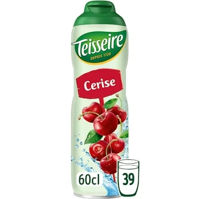 Afbeelding van Teisseire Kersensiroop voor verfrissende dranken, cocktails, recyclebare jerrycan, 60 cl