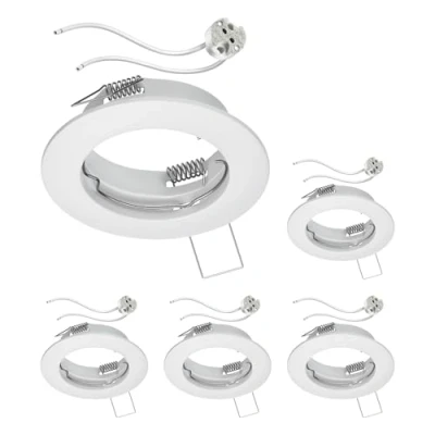 Afbeelding van ledscom.de 5 stuks inbouwframe voor plafond FERE mat wit (LED/halogeen/MR16/50mm) incl. GU5.3 fitting
