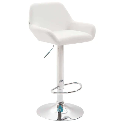 Afbeelding van Barkruk Mysen Kunstleer Chrome frame Wit